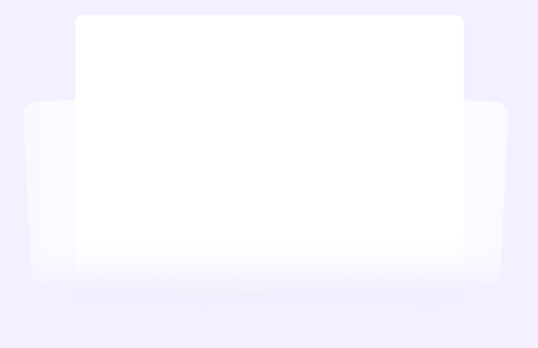 A light grey rectangular card is centered against a pale, soft purple background with two slightly visible, overlapping white cards behind it, creating a subtle layered effect.